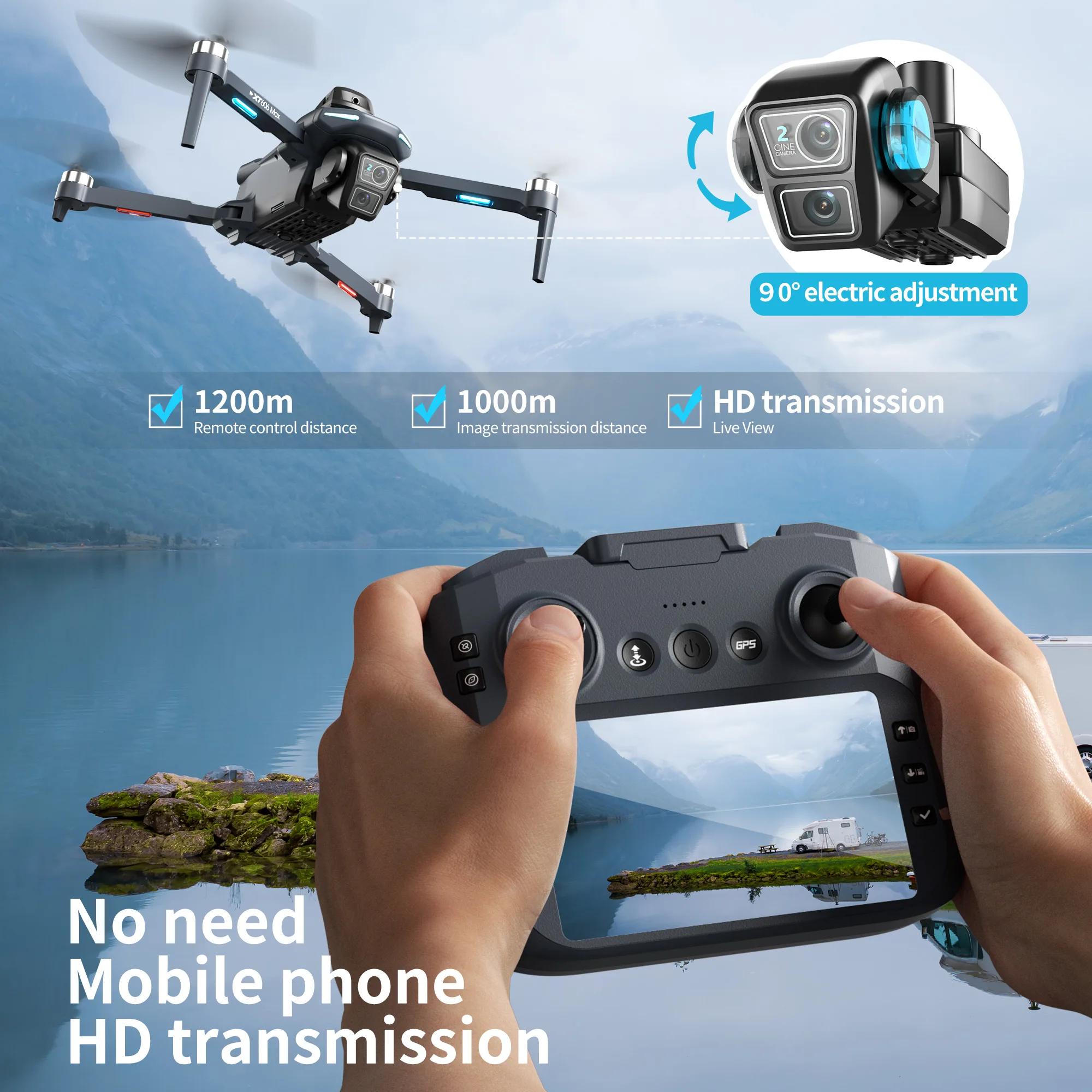 Drone GPS Original XT606 MAX 4 - Drone Kit With Camera avis et prix